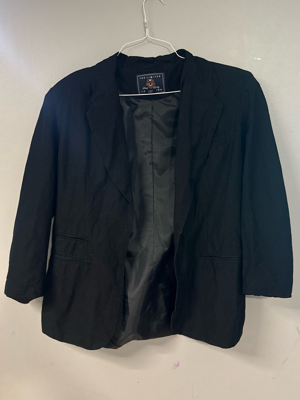 The Limited Black Blazer with Embroidered Crest